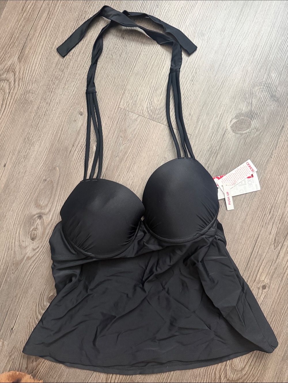 BONGO Black Tankini Swim Top